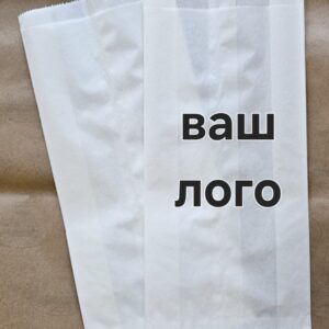 Пакет бумажный 310х110х40  цвет белый с логотипом