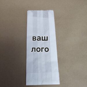 Пакет бумажный 310х90х40 цвет белый с логотипом